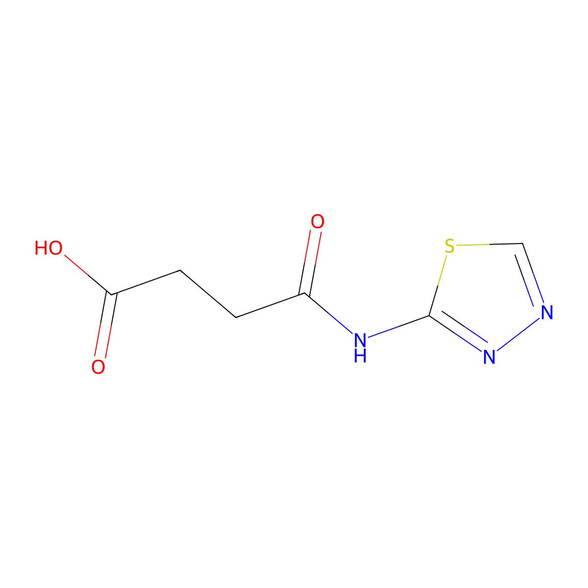 4-Oxo-4-(1,3,4-thiadiazol-2-ylamino)butanoic acid molecular structure, CAS 26861-97-2