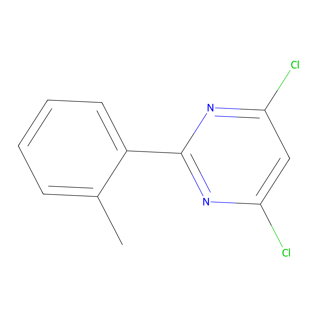 4,6-Dichloro-2-(2-methylphenyl)pyrimidine molecular structure, CAS 26863-54-7