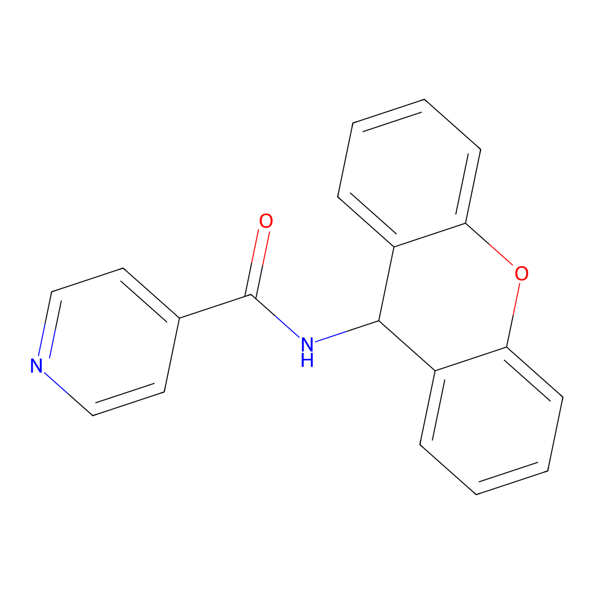N-(9H-Xanthen-9-yl)pyridine-4-carboxamide molecular structure, CAS 26864-00-6
