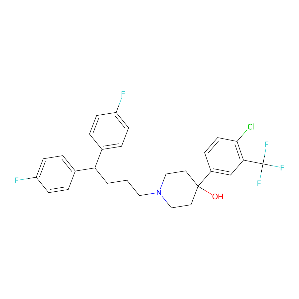 Penfluridol molecular structure, CAS 26864-56-2