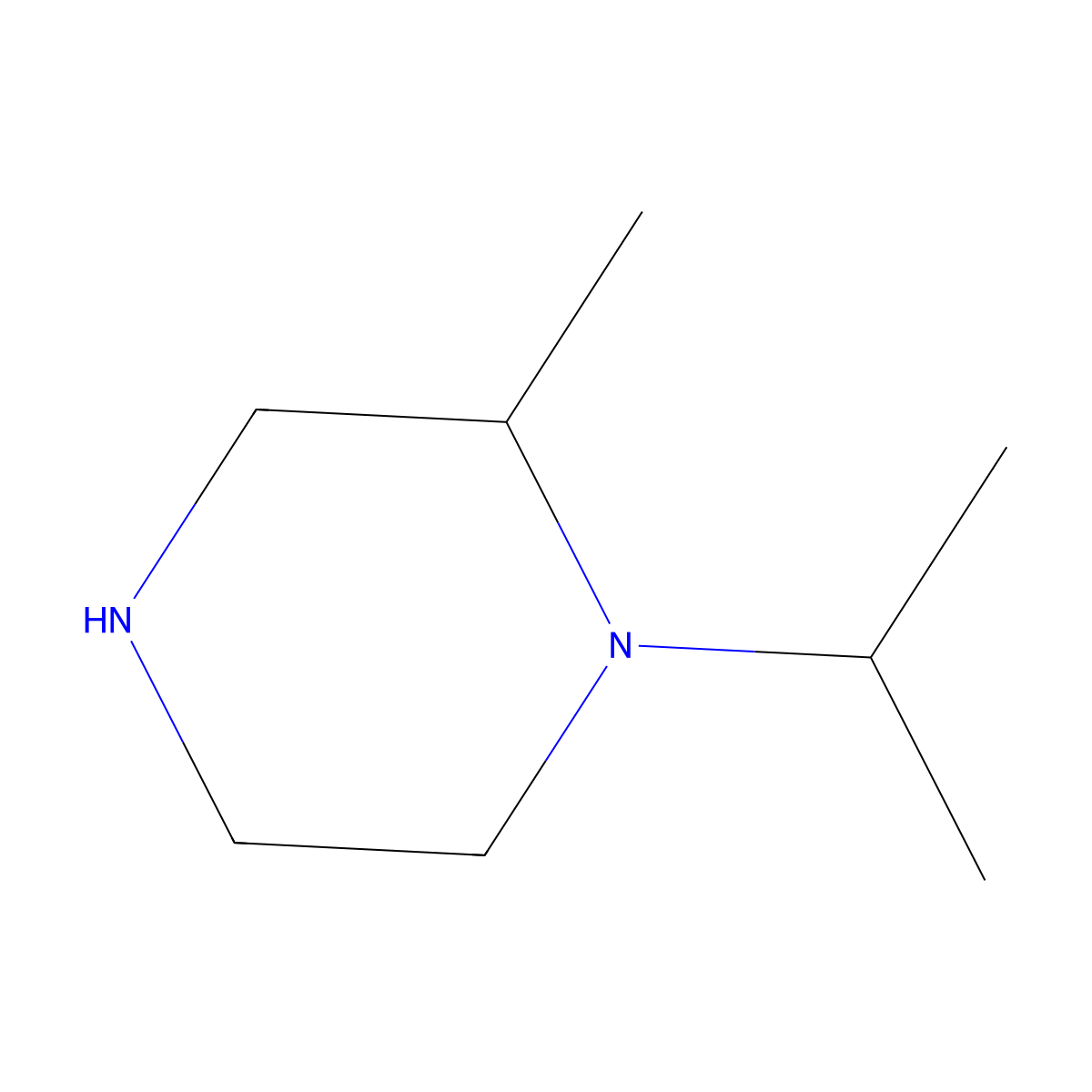 2-Methyl-1-(propan-2-yl)piperazine molecular structure, CAS 26864-96-0