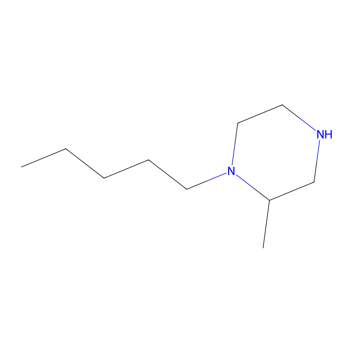 2-Methyl-1-pentylpiperazine molecular structure, CAS 26864-98-2