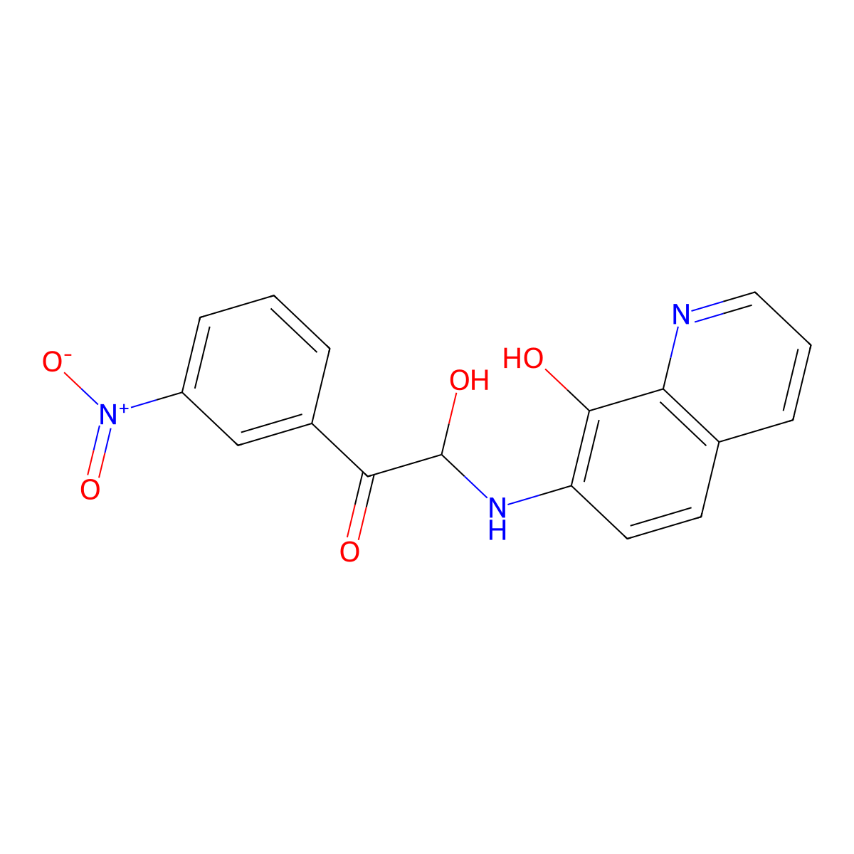 Acetophenone, 2-hydroxy-2-((8-hydroxy-7-quinolyl)amino)-3'-nitro- molecular structure, CAS 26866-70-6