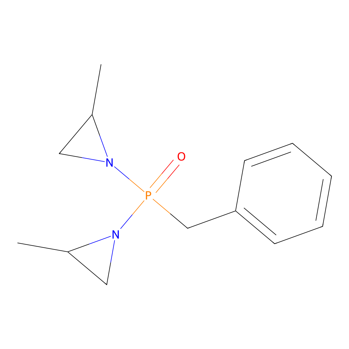 Benzylbis(2-methyl-1-aziridinyl)phosphine oxide molecular structure, CAS 26867-66-3