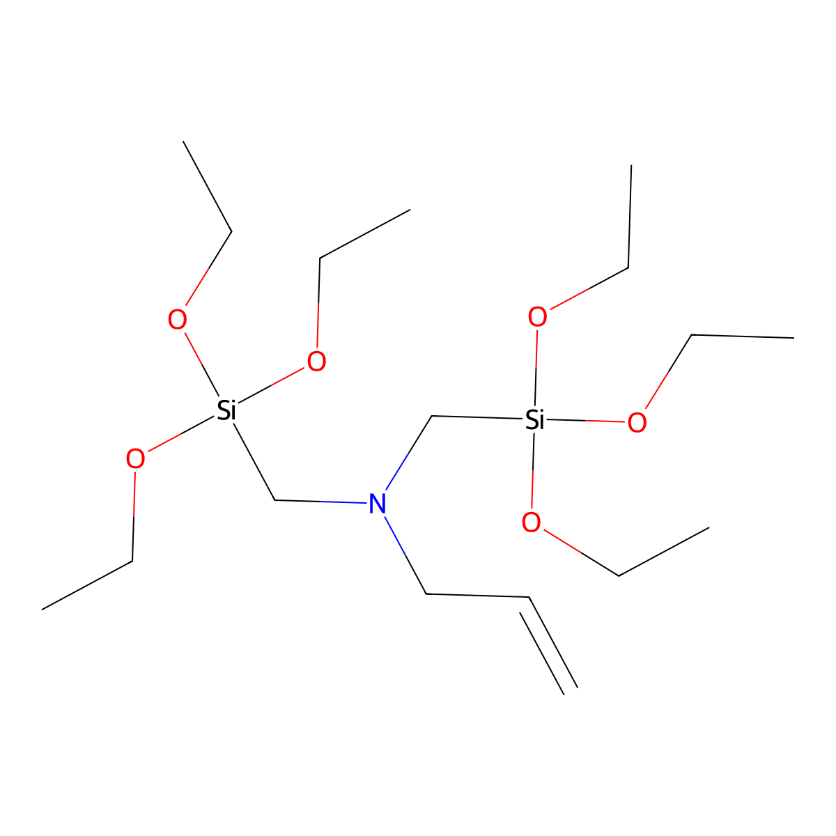 2-Propen-1-amine, N,N-bis((triethoxysilyl)methyl)- molecular structure, CAS 26868-19-9