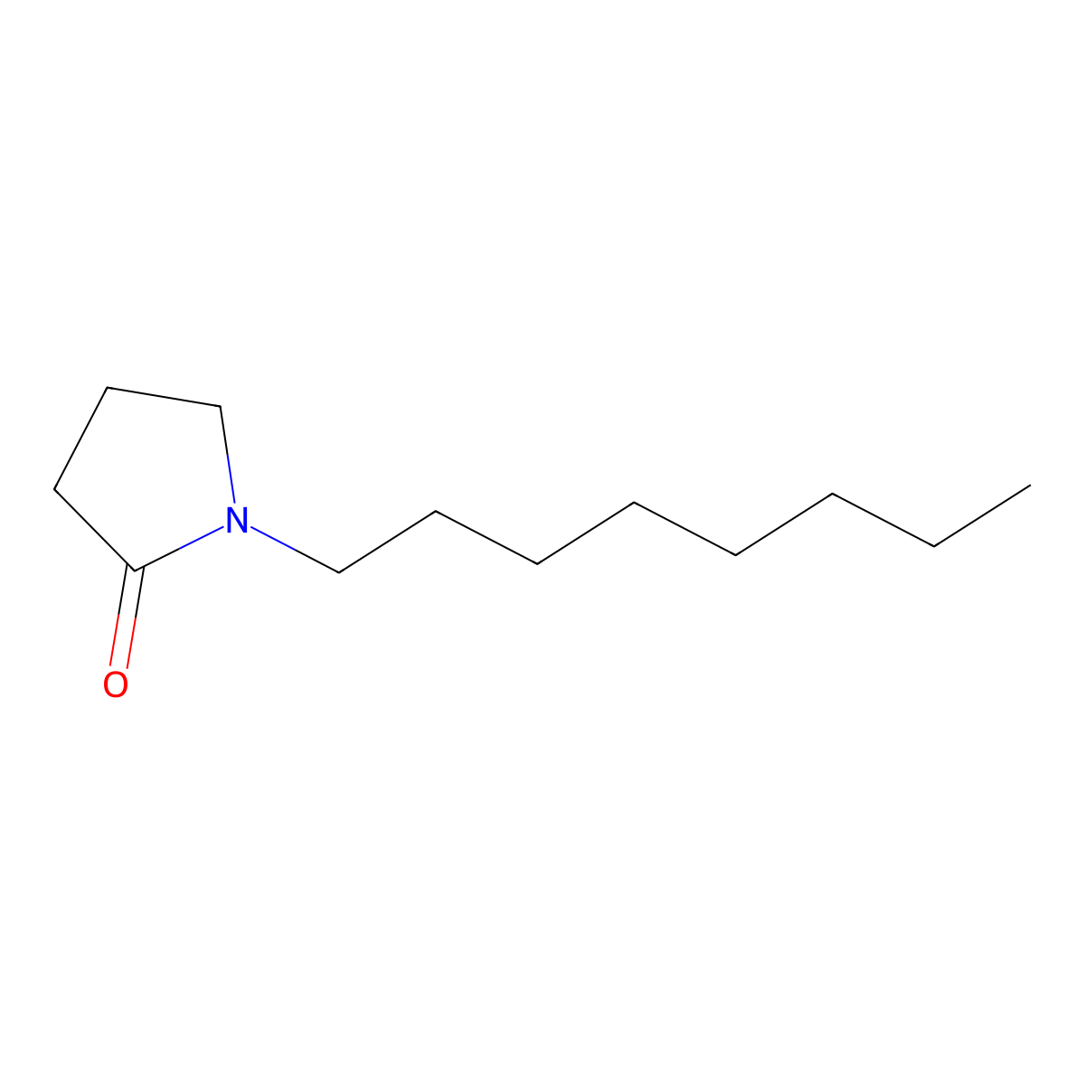 N-Octylpyrrolidone molecular structure, CAS 2687-94-7