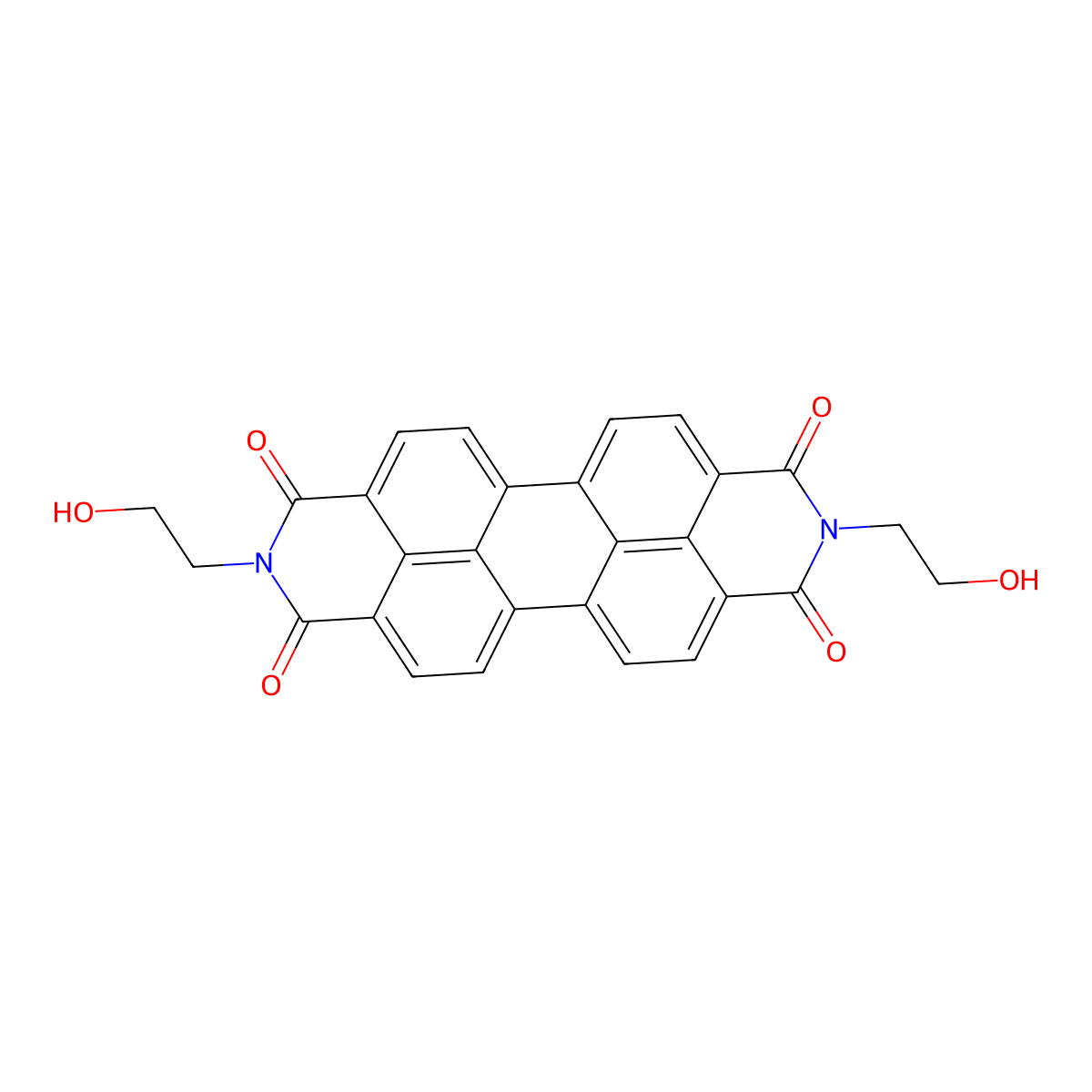 N,N'-DI(2-Hydroxyethyl)-perylene-tetracarbonic acid, diamide molecular structure, CAS 26872-64-0