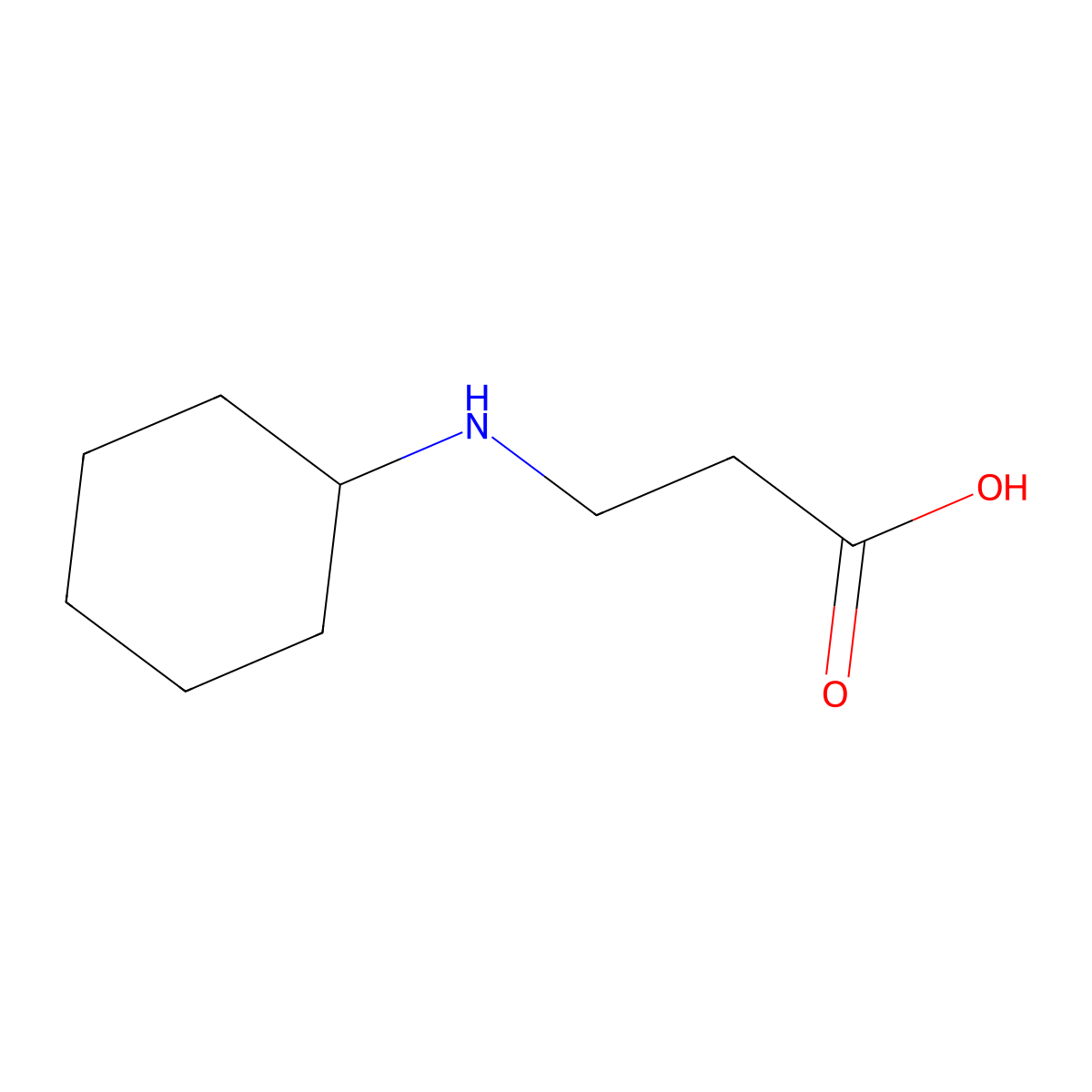 3-Cyclohexylaminopropionic acid molecular structure, CAS 26872-84-4
