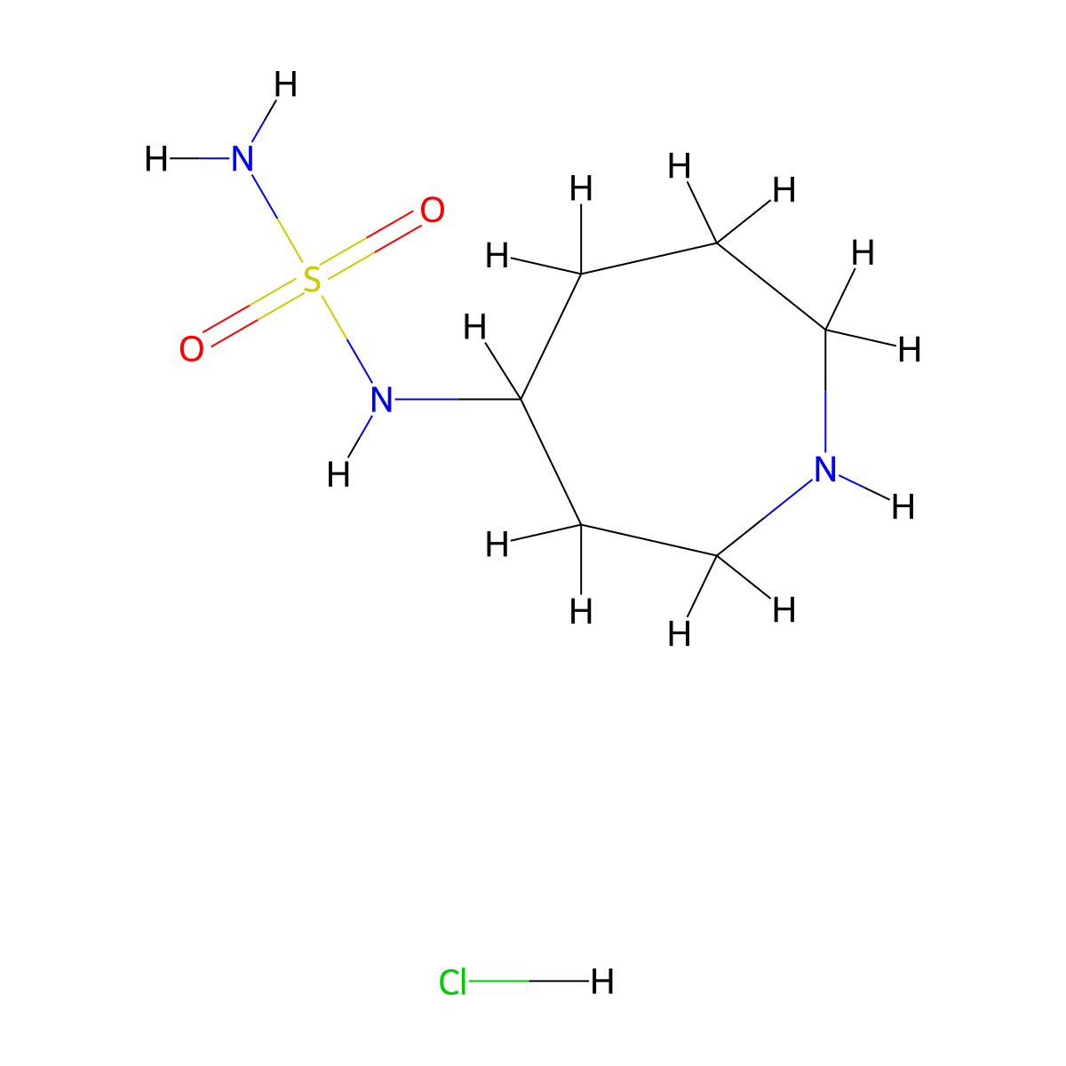 N-(azepan-4-yl)aminosulfonamide hydrochloride molecular structure, CAS 2687224-38-8