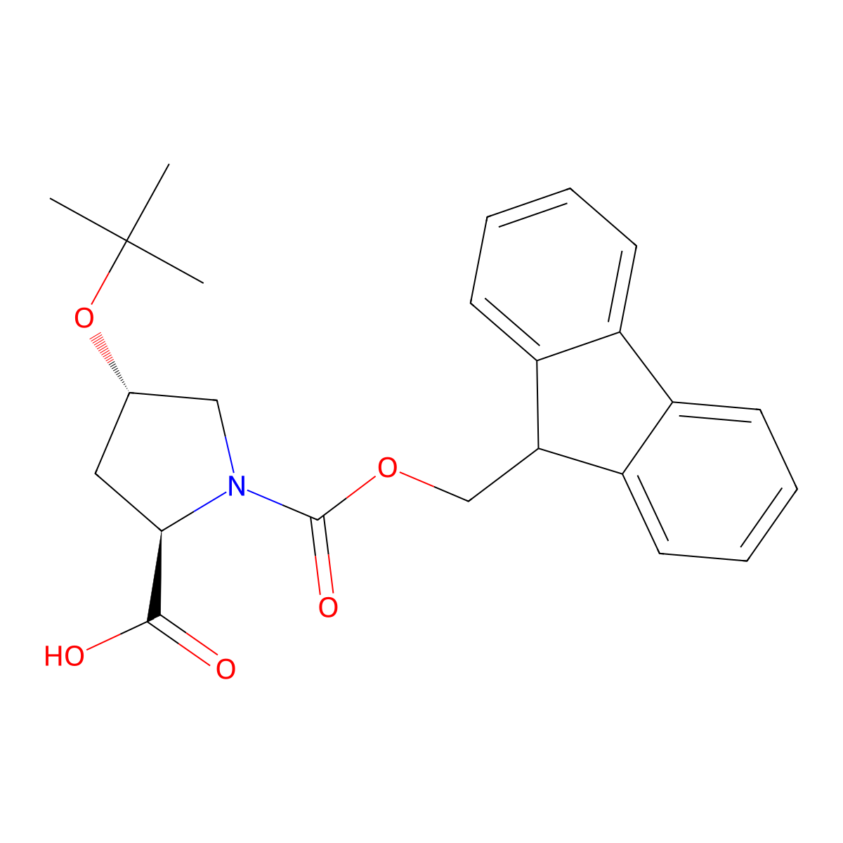 Fmoc-O-tert-butyl-D-4-hydroxyproline molecular structure, CAS 268729-12-0
