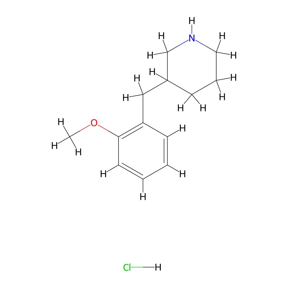 3-[(2-Methoxyphenyl)methyl]piperidine hydrochloride molecular structure, CAS 26873-23-4