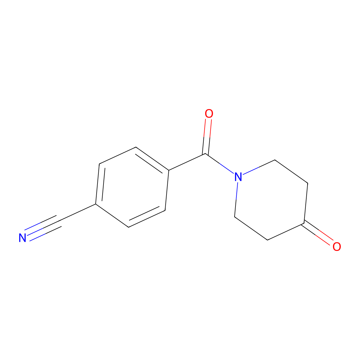 4-(4-Oxopiperidine-1-carbonyl)benzonitrile molecular structure, CAS 268730-72-9