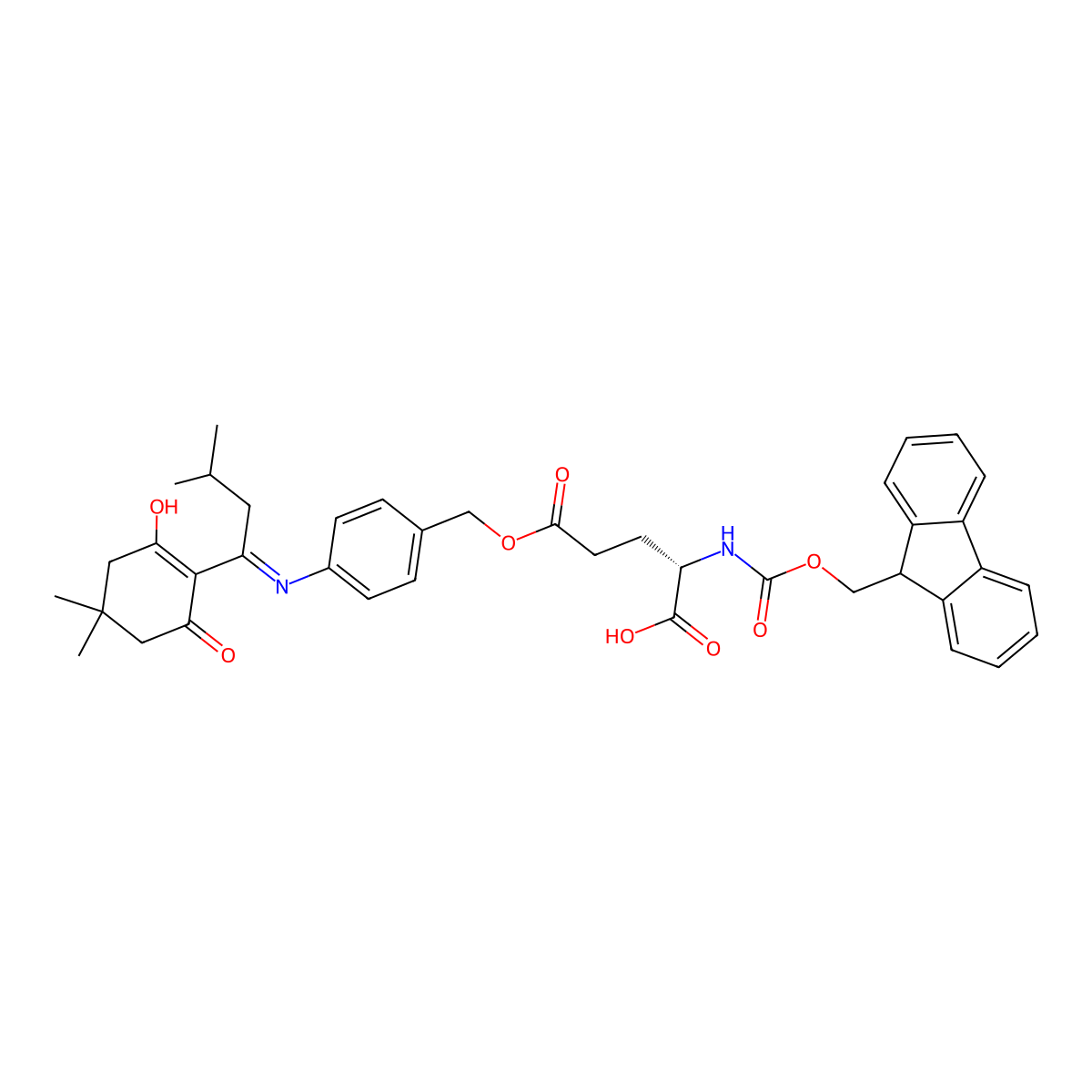 Fmoc-Glu(ODmab)-OH molecular structure, CAS 268730-86-5