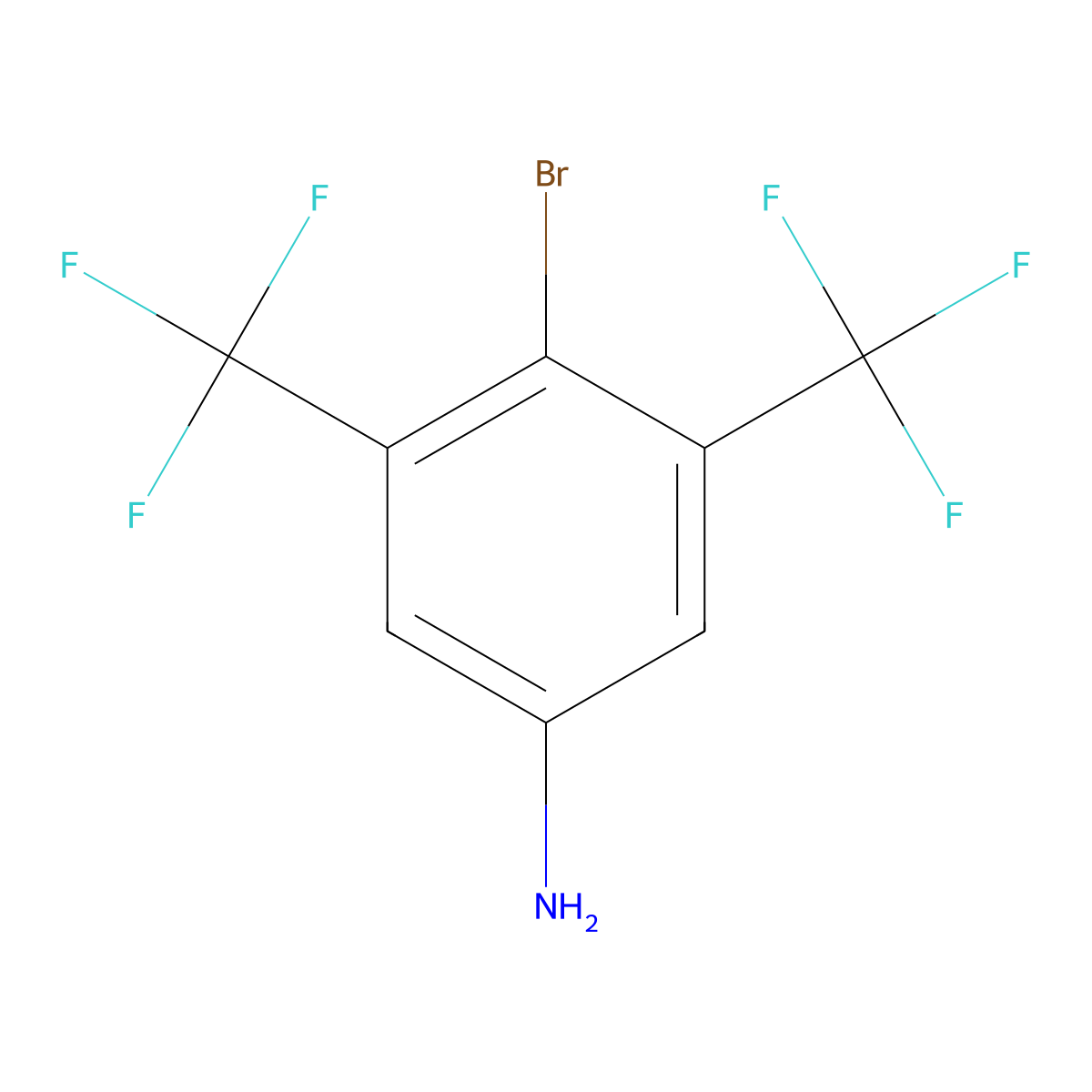 4-Bromo-3,5-bis(trifluoromethyl)aniline molecular structure, CAS 268733-18-2