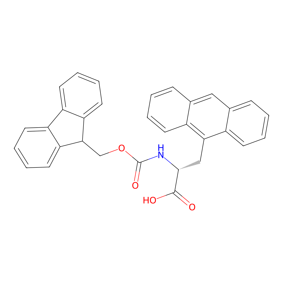 Fmoc-3-(9-anthryl)-D-alanine molecular structure, CAS 268733-63-7