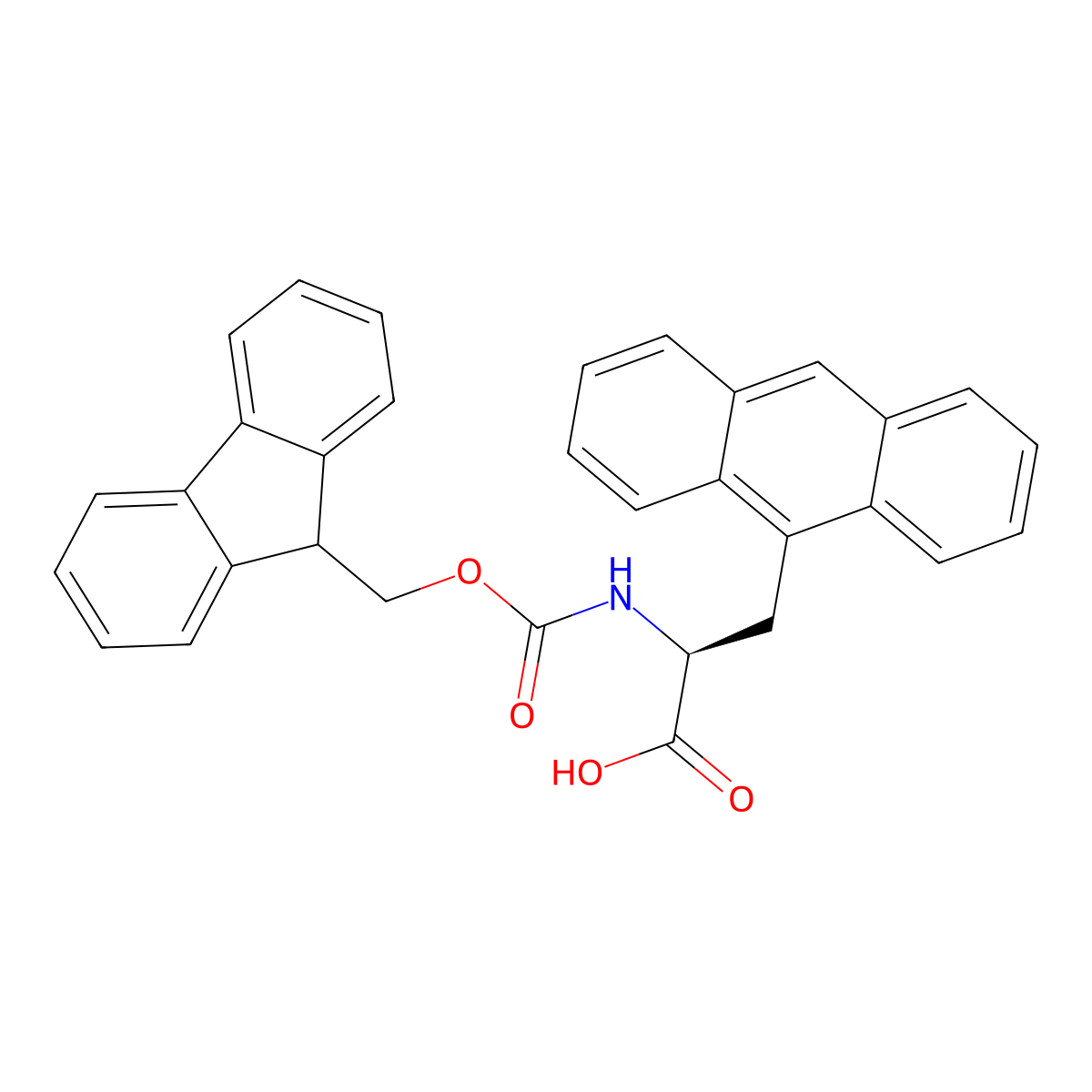 Fmoc-3-(9-anthryl)-L-alanine molecular structure, CAS 268734-27-6