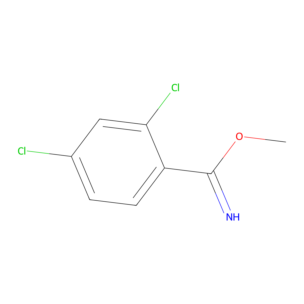 Methyl 2,4-dichlorobenzene-1-carboximidate molecular structure, CAS 268748-82-9