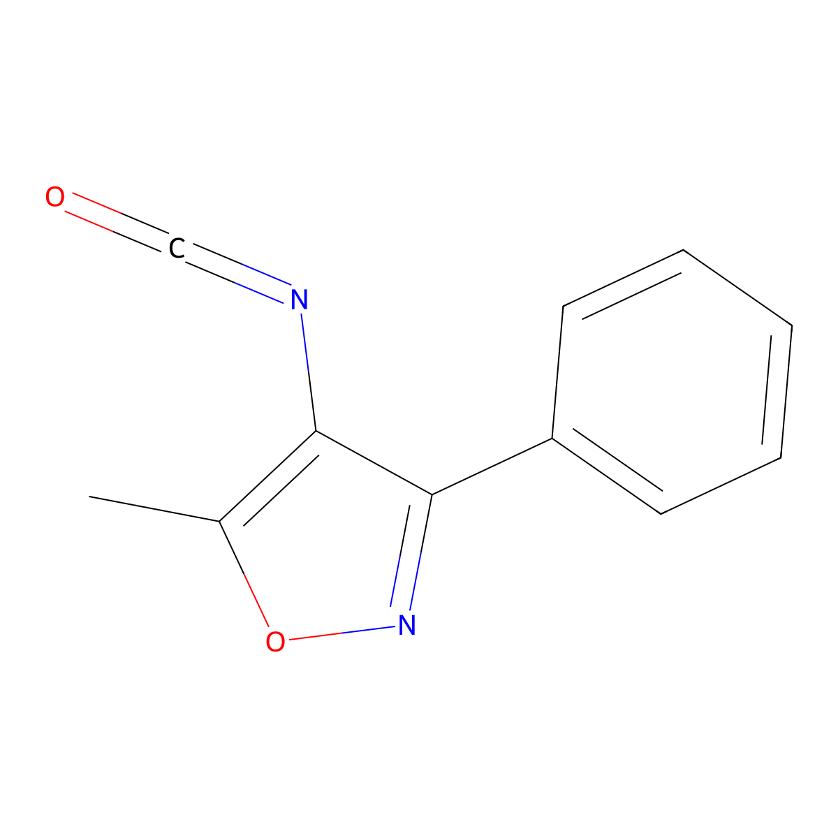 4-Isocyanato-5-methyl-3-phenyl-1,2-oxazole molecular structure, CAS 268748-84-1
