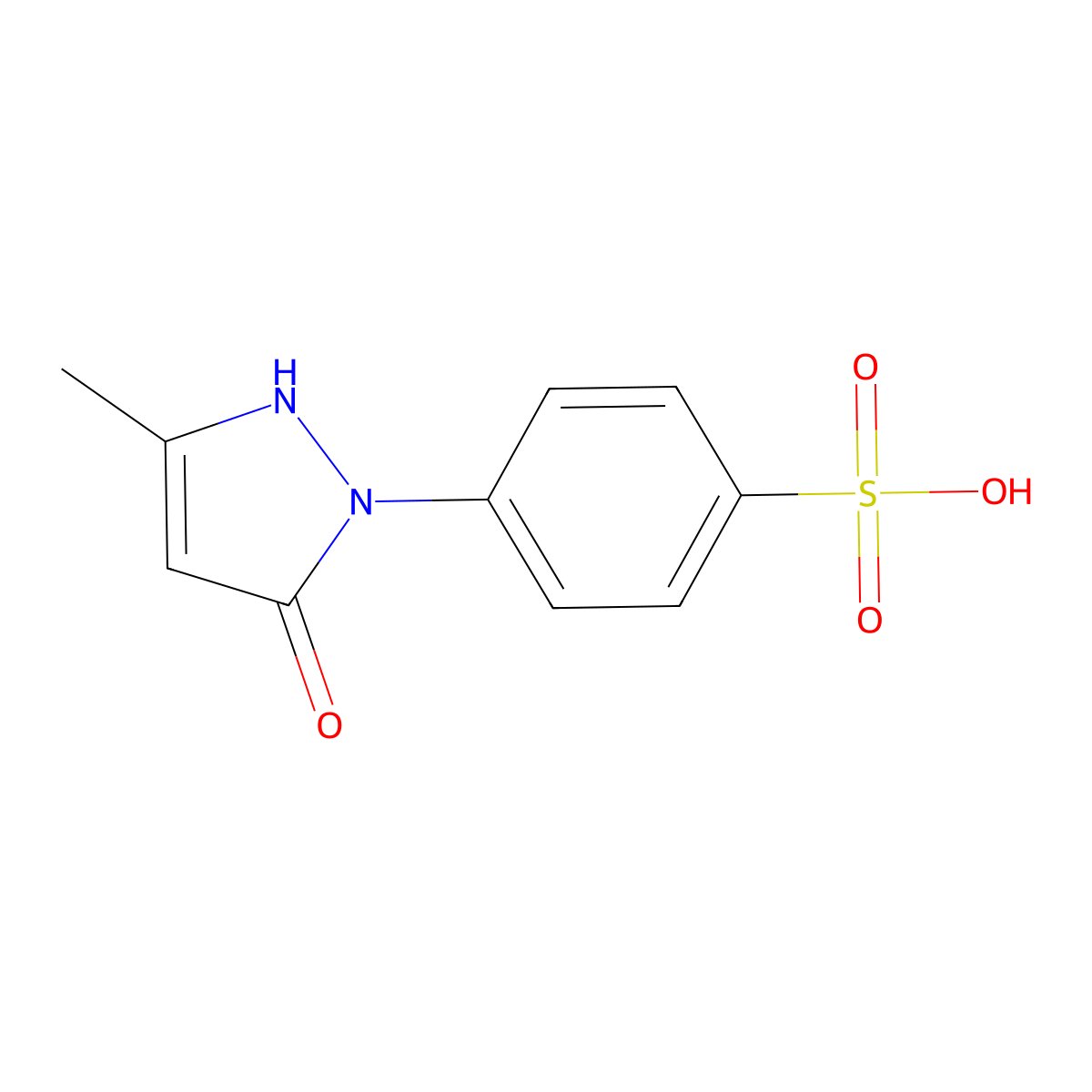 3-Methyl-1-phenyl-5-pyrazolone-4'-sulfonic acid molecular structure, CAS 26878-11-5