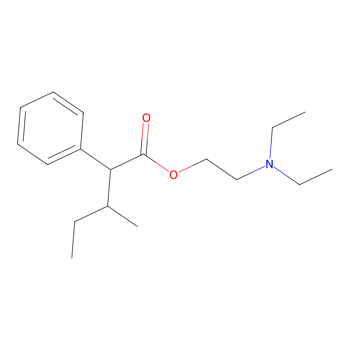 2-(Diethylamino)ethyl 3-methyl-2-phenylpentanoate molecular structure, CAS 26878-41-1