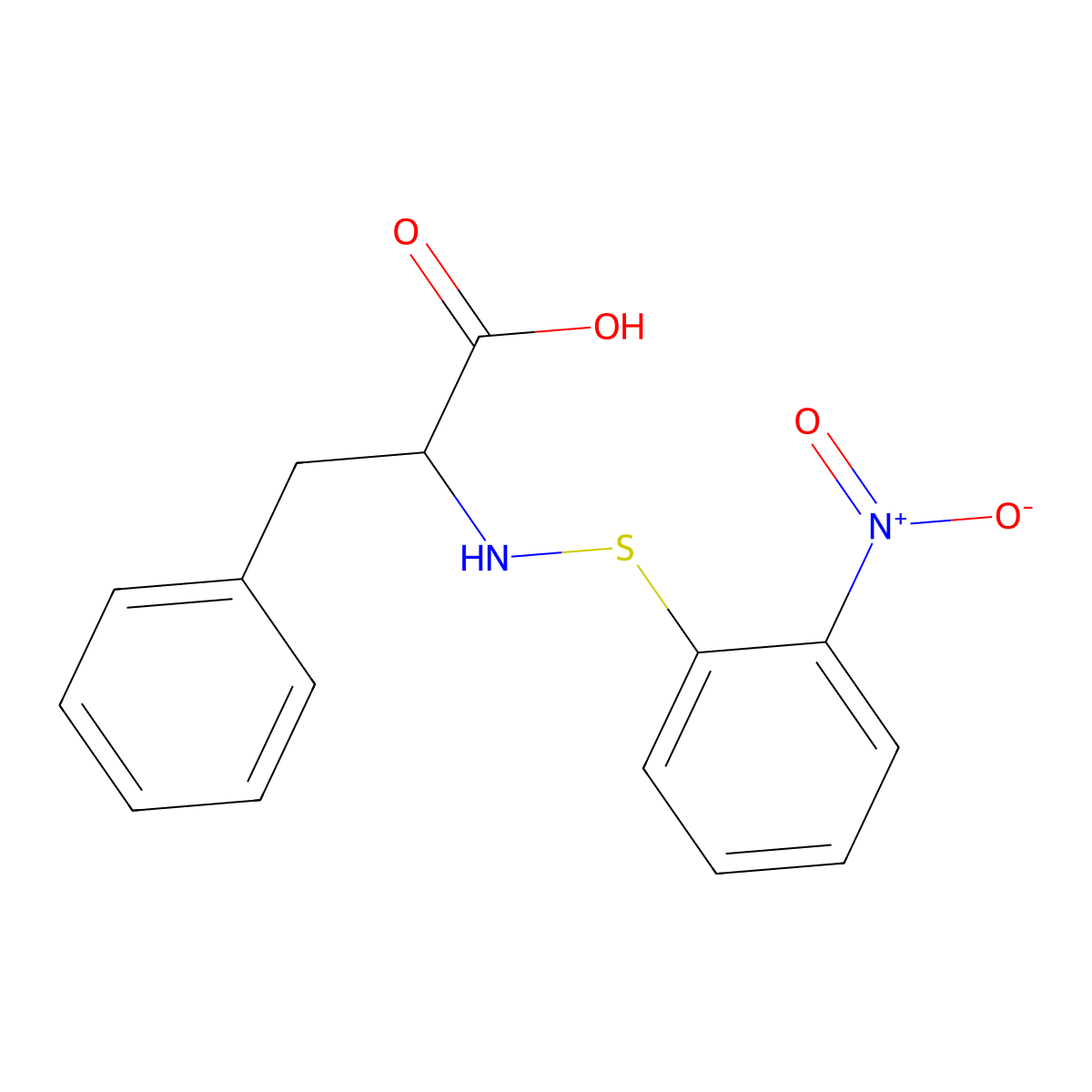 2-[(2-Nitrophenyl)sulfanylamino]-3-phenylpropanoic acid molecular structure, CAS 2688-22-4