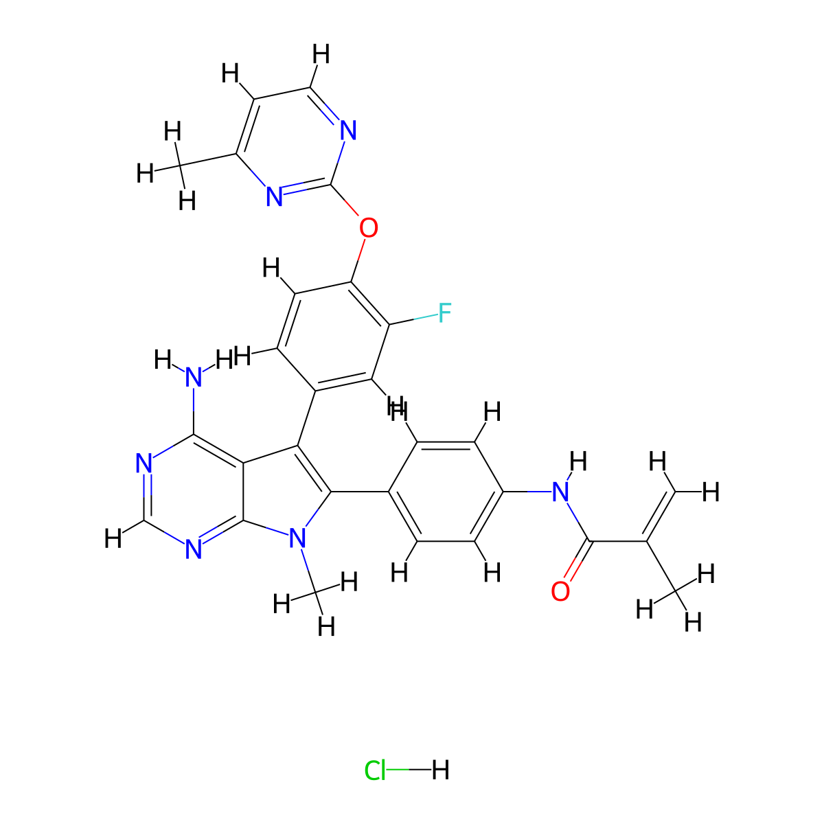 Lirafugratinib Hydrochloride molecular structure, CAS 2688040-45-9