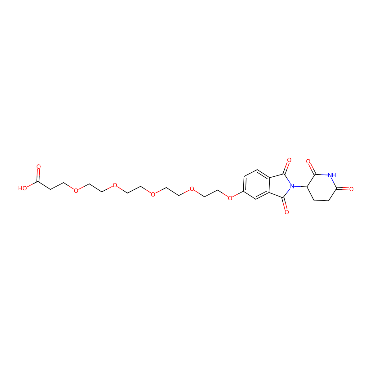 Thalidomide-PEG5-COOH molecular structure, CAS 2688100-28-7