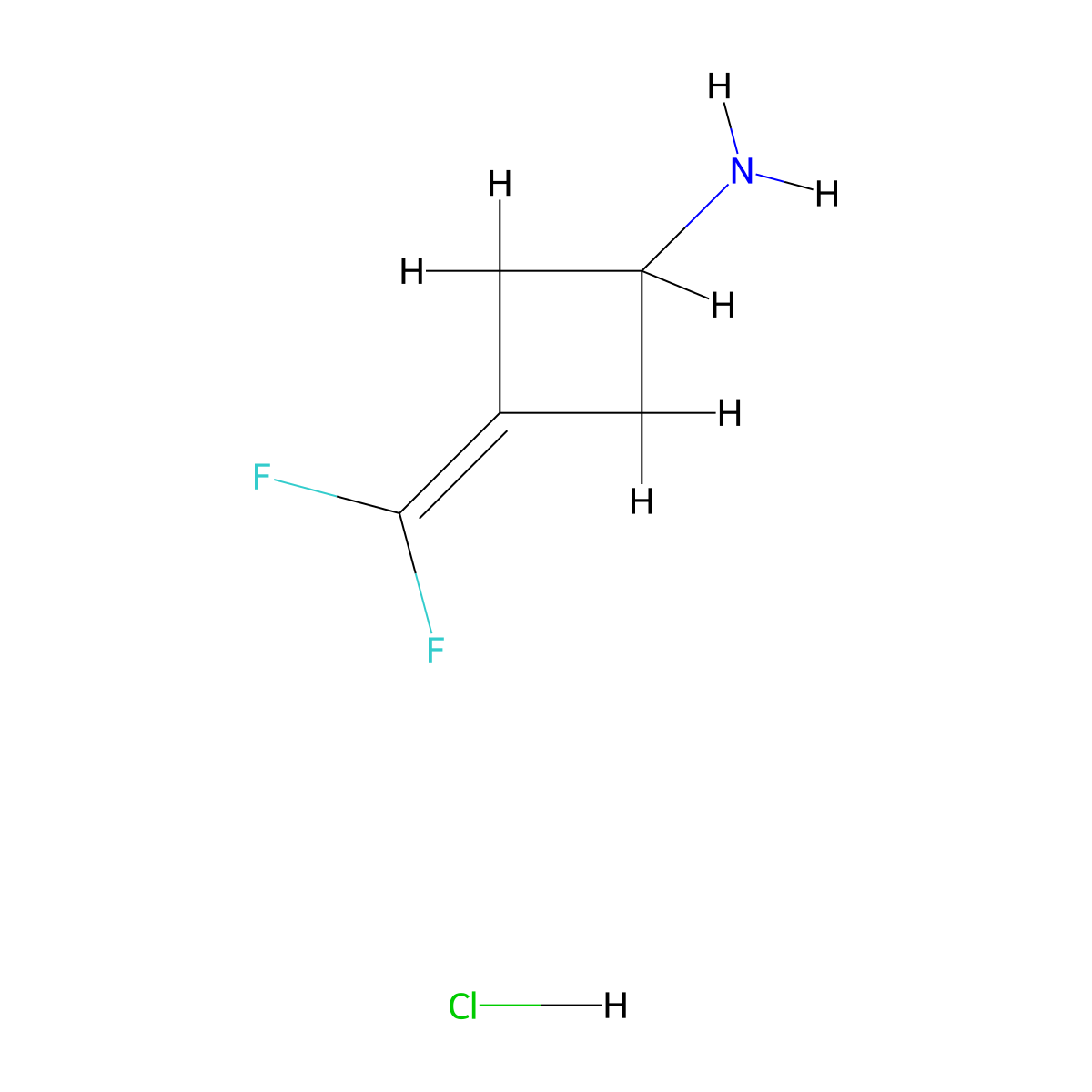 3-(Difluoromethylene)cyclobutan-1-amine hydrochloride molecular structure, CAS 2688115-06-0