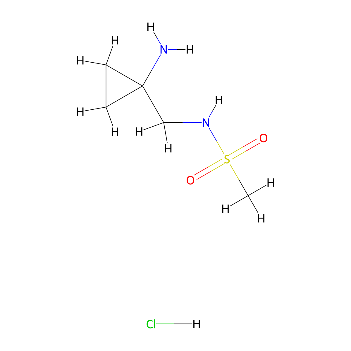 N-[(1-aminocyclopropyl)methyl]methanesulfonamide hydrochloride molecular structure, CAS 2688115-27-5