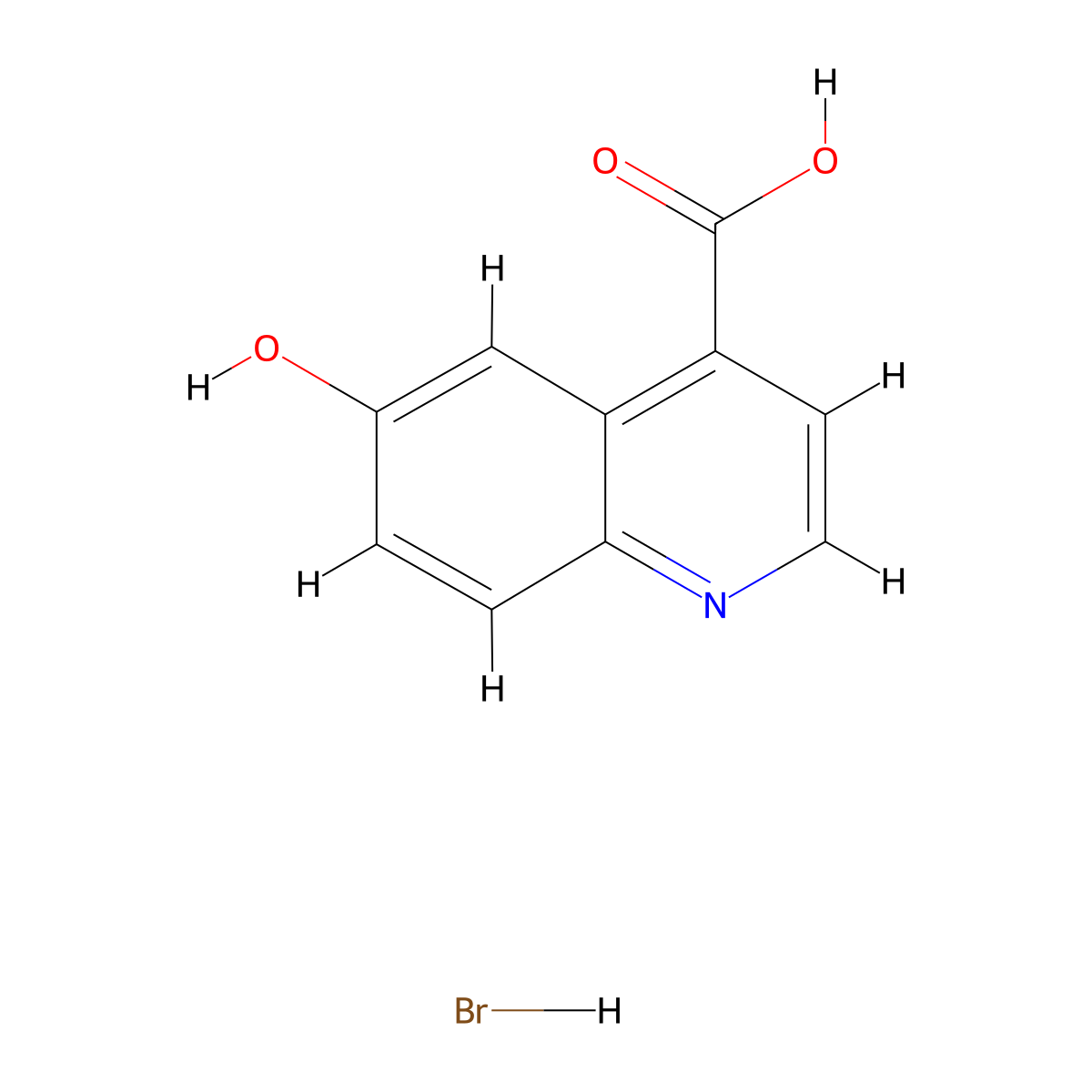 6-Hydroxyquinoline-4-carboxylic acid hydrobromide molecular structure, CAS 2688118-79-6