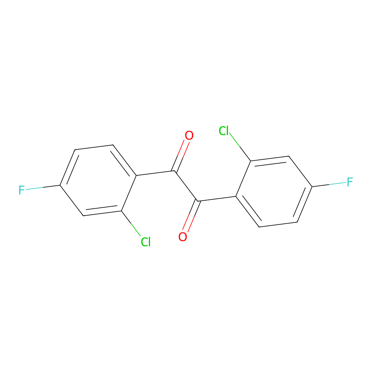 1,2-Bis(2-chloro-4-fluorophenyl)-1,2-ethanedione molecular structure, CAS 2688750-26-5