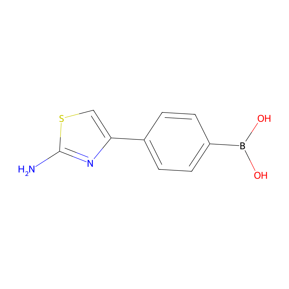 [4-(2-Amino-1,3-thiazol-4-yl)phenyl]boronic acid molecular structure, CAS 2688791-76-4