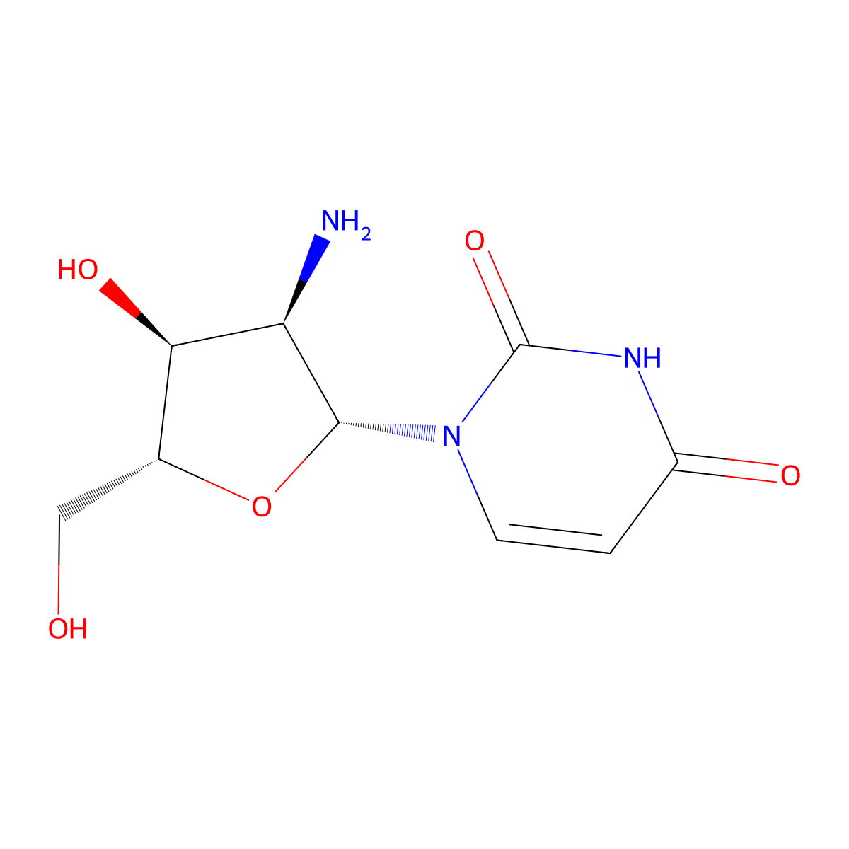 2'-Amino-2'-deoxyuridine molecular structure, CAS 26889-39-4