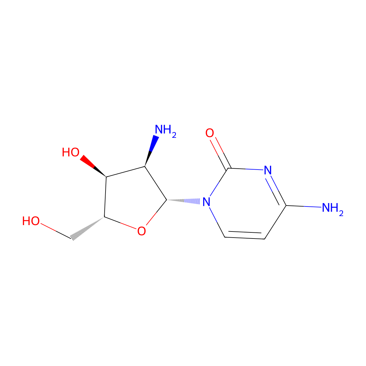 2'-Amino-2'-deoxycytidine molecular structure, CAS 26889-42-9