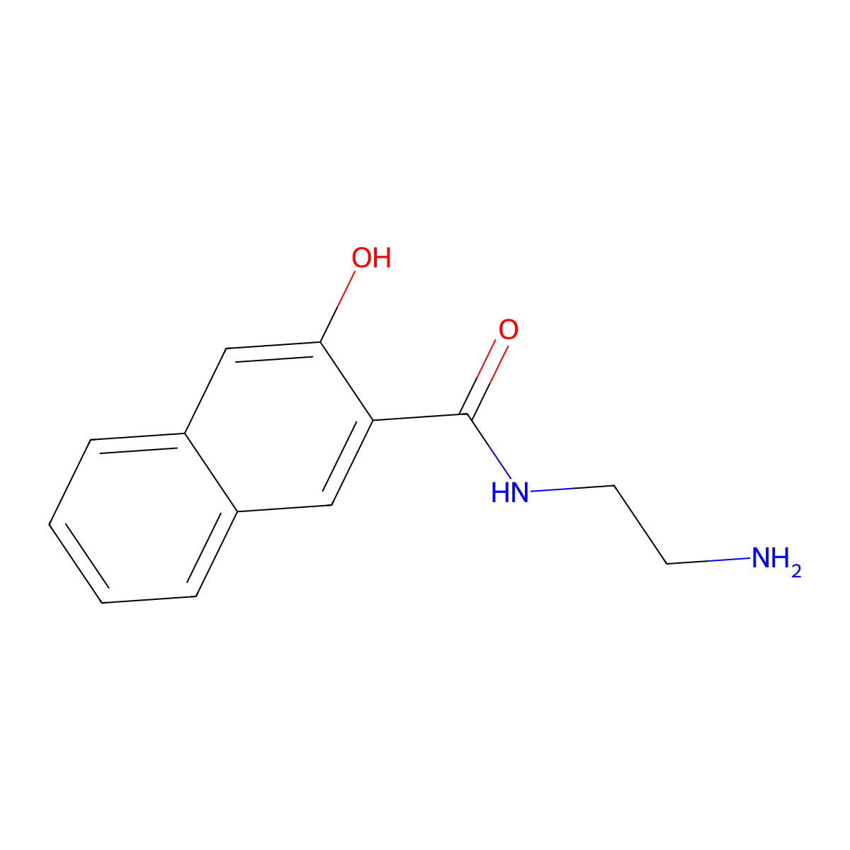 2-Naphthalenecarboxamide, N-(2-aminoethyl)-3-hydroxy- molecular structure, CAS 26889-86-1