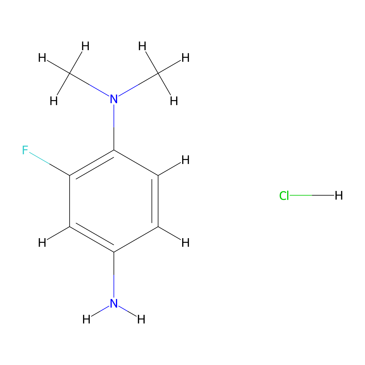 (4-Amino-2-fluorophenyl)dimethylamine hydrochloride molecular structure, CAS 2689-34-1