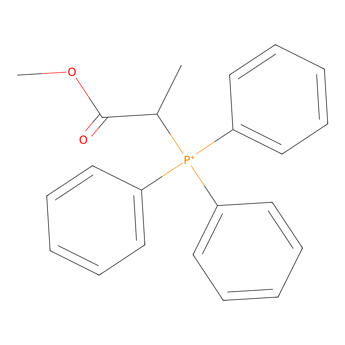 Methyl 2-(triphenylphosphoranyl)propanoate molecular structure, CAS 2689-62-5