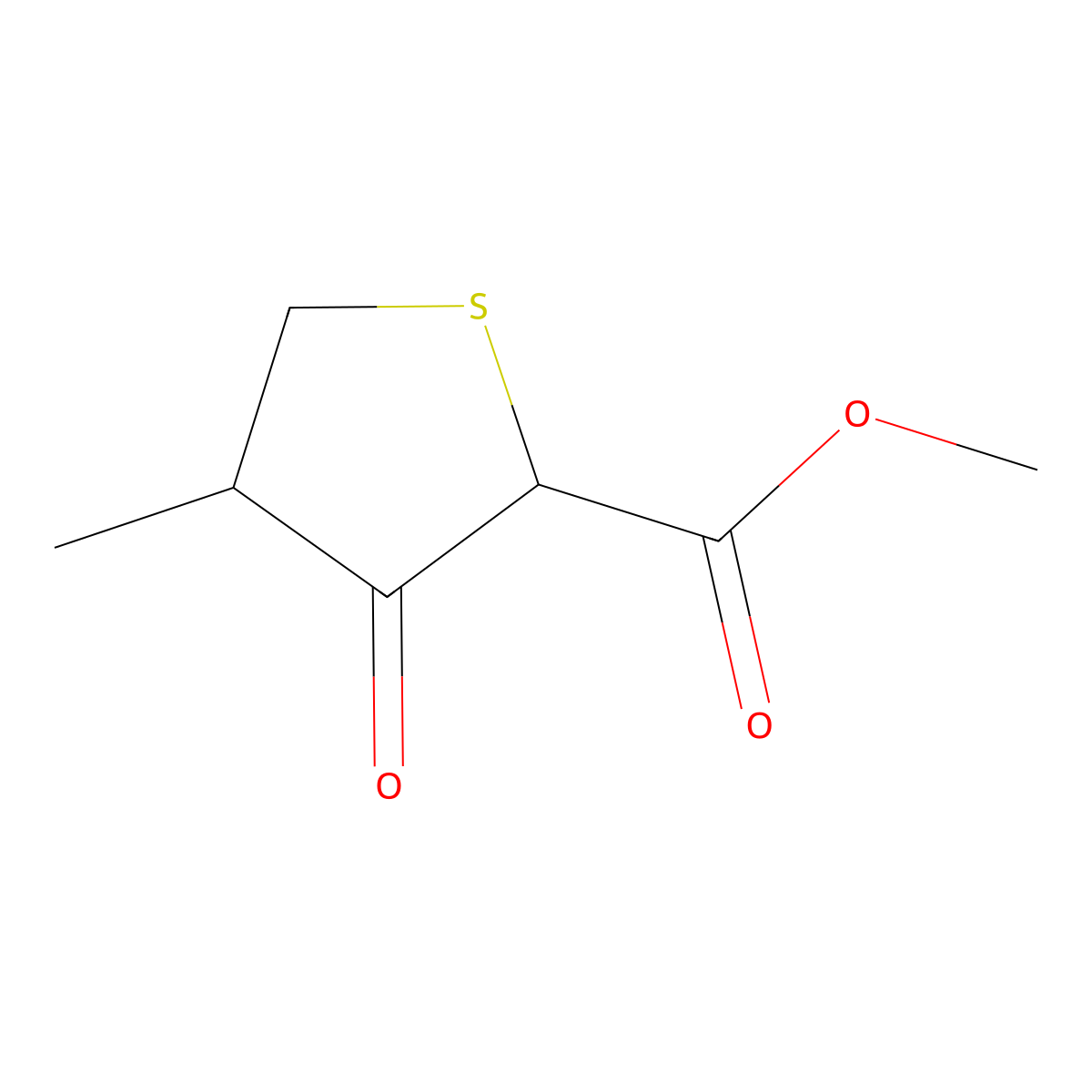 Methyl tetrahydro-4-methyl-3-oxo-2-thiophenecarboxylate molecular structure, CAS 2689-70-5