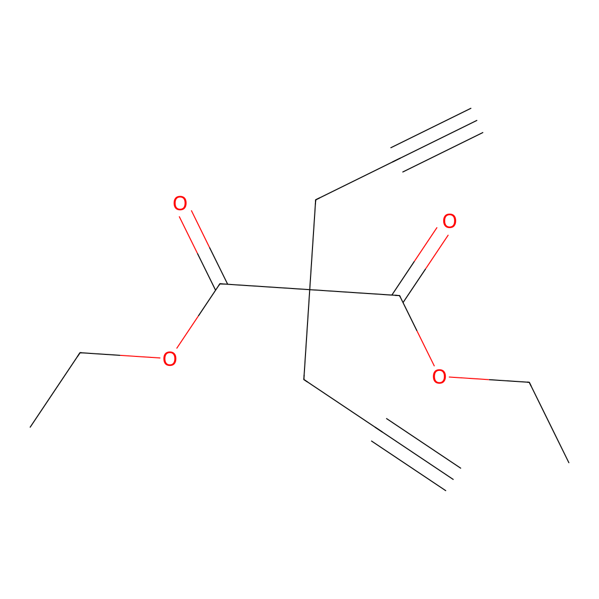 Diethyl 2,2-di(prop-2-yn-1-yl)malonate molecular structure, CAS 2689-88-5