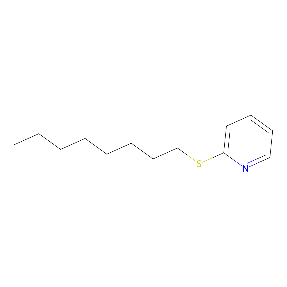 Pyridine, 2-(octylthio)- molecular structure, CAS 26891-70-3