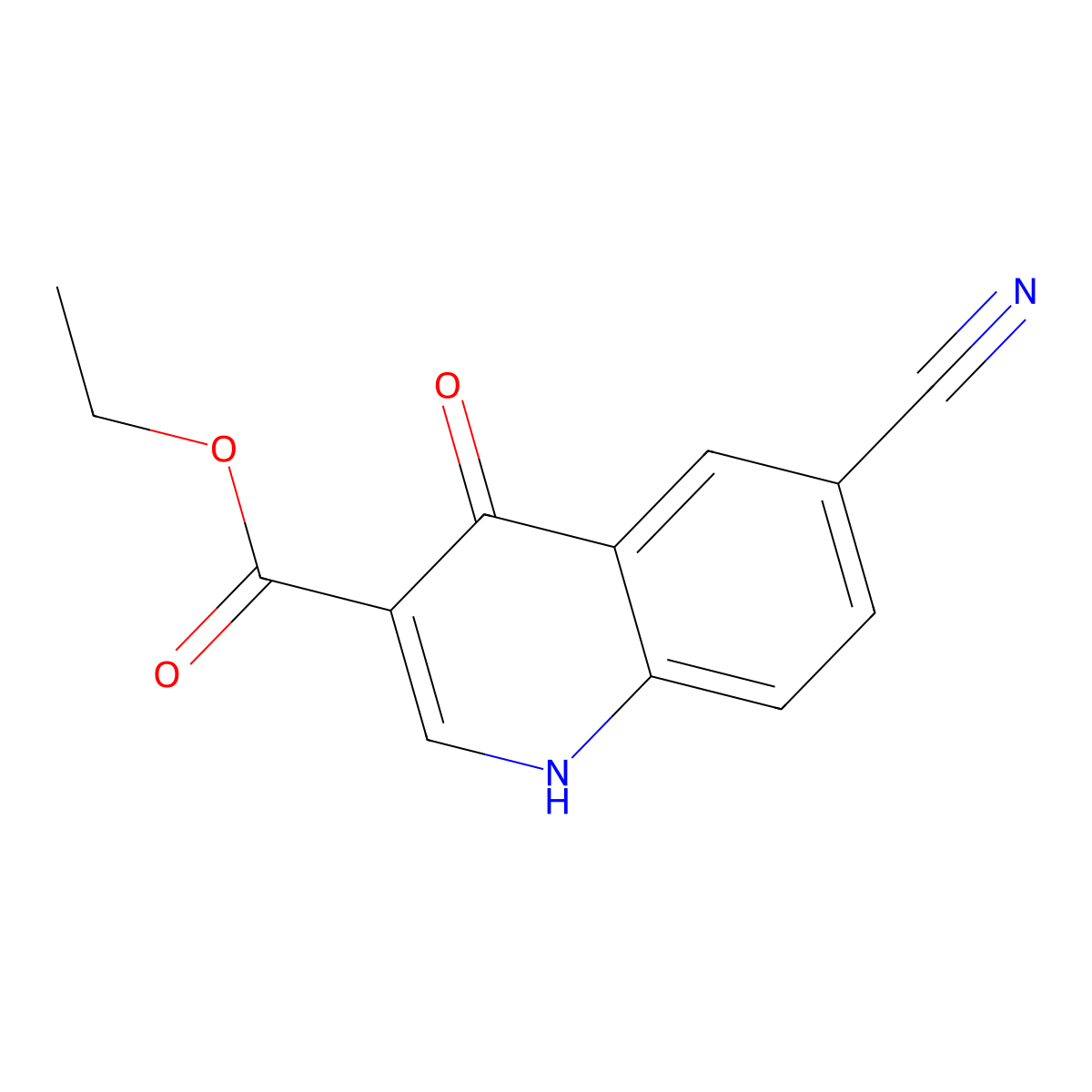 Ethyl 6-cyano-4-oxo-1,4-dihydroquinoline-3-carboxylate molecular structure, CAS 26892-92-2