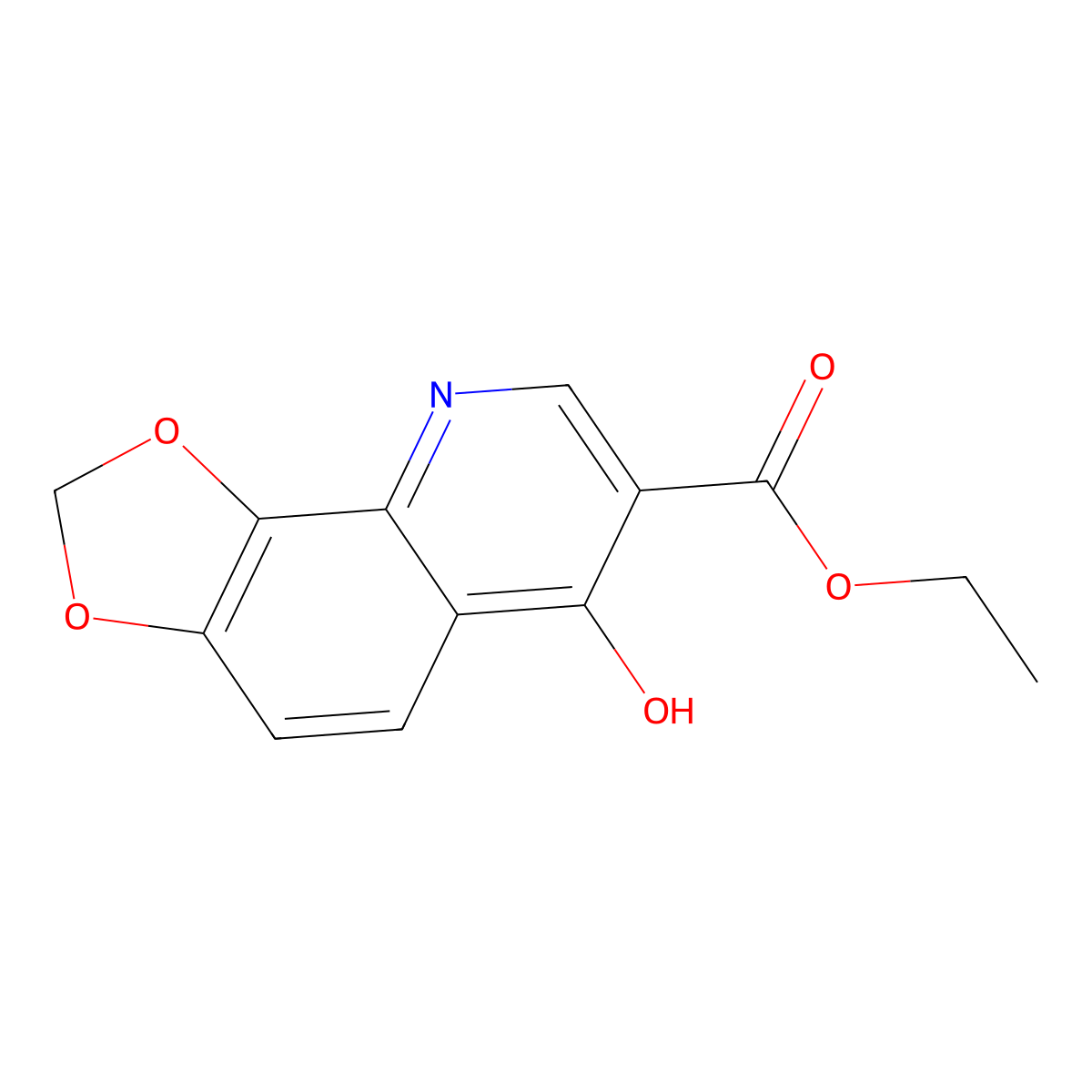 Ethyl 6-hydroxy-1,3-dioxolo[4,5-h]quinoline-7-carboxylate molecular structure, CAS 26892-99-9
