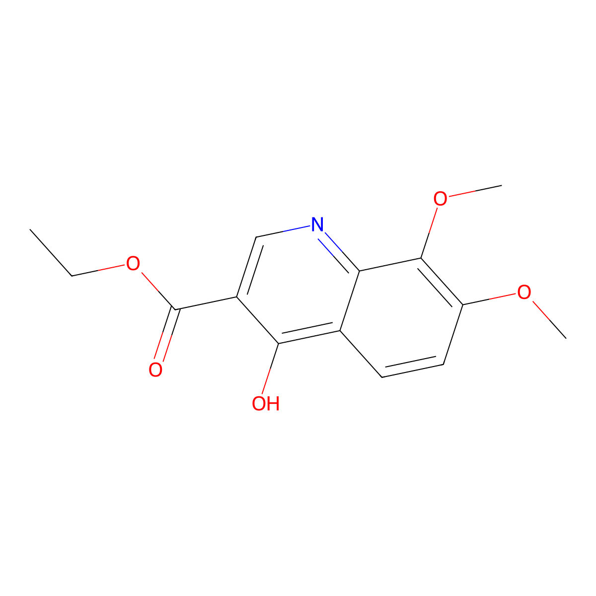 Ethyl 4-hydroxy-7,8-dimethoxyquinoline-3-carboxylate molecular structure, CAS 26893-07-2