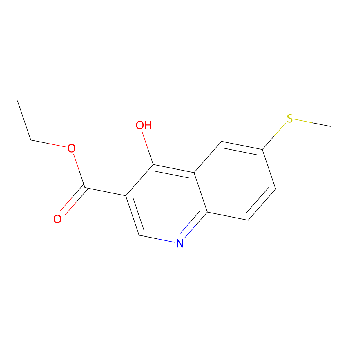 Ethyl 4-hydroxy-6-(methylthio)quinoline-3-carboxylate molecular structure, CAS 26893-09-4