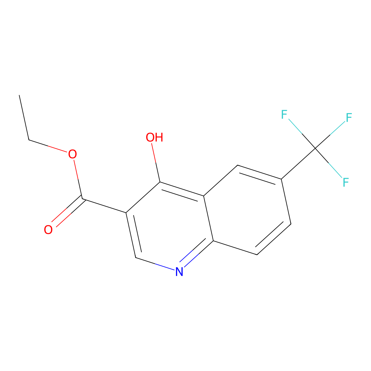Ethyl 4-hydroxy-6-(trifluoromethyl)quinoline-3-carboxylate molecular structure, CAS 26893-12-9