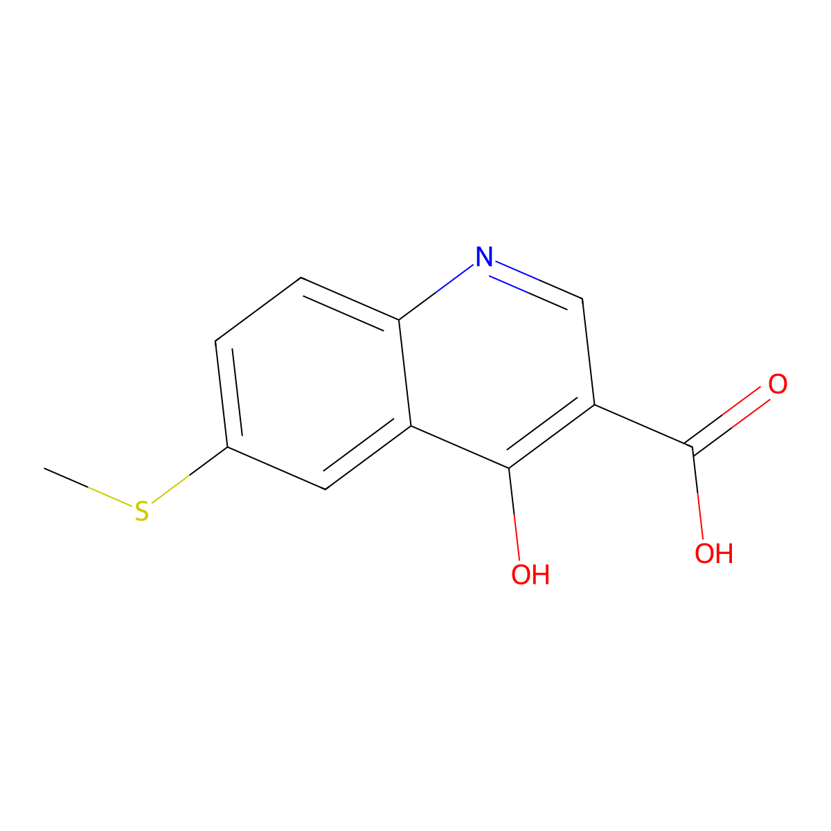 4-Hydroxy-6-(methylthio)quinoline-3-carboxylic acid molecular structure, CAS 26893-18-5