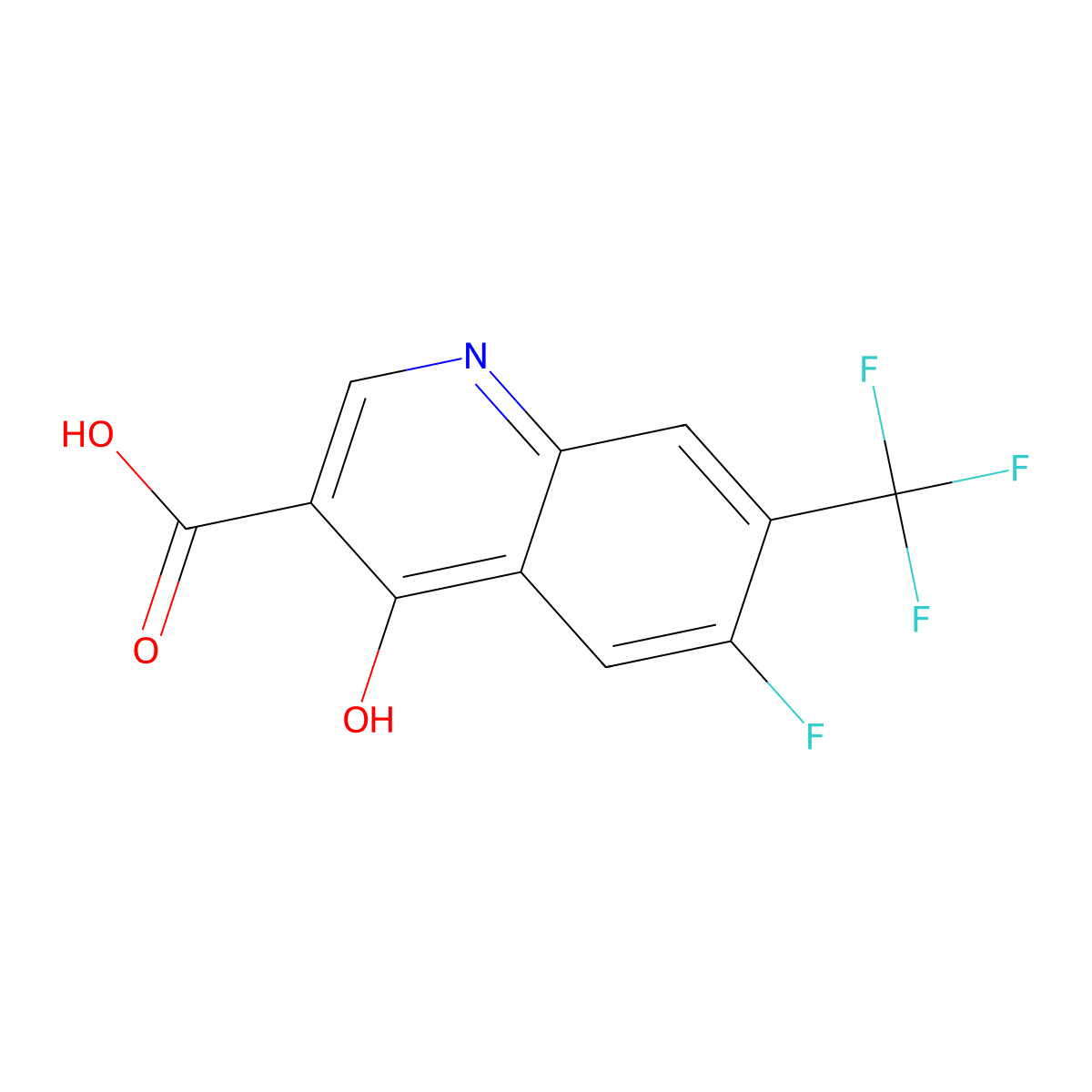 6-Fluoro-4-hydroxy-7-(trifluoromethyl)quinoline-3-carboxylic acid molecular structure, CAS 26893-19-6