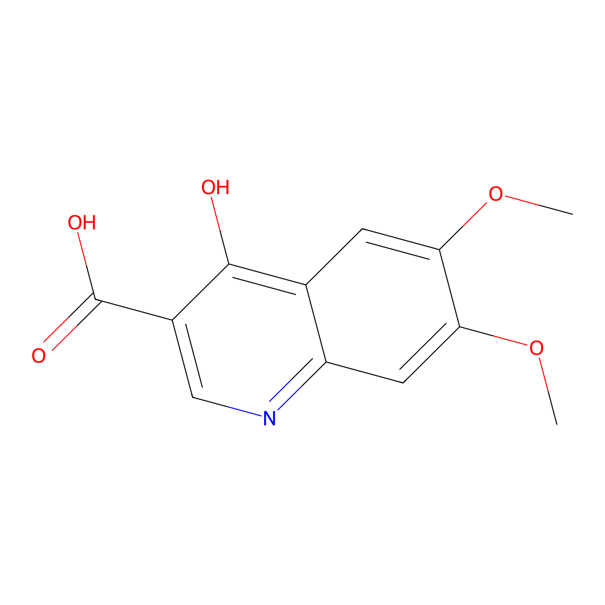4-Hydroxy-6,7-dimethoxyquinoline-3-carboxylic acid molecular structure, CAS 26893-22-1