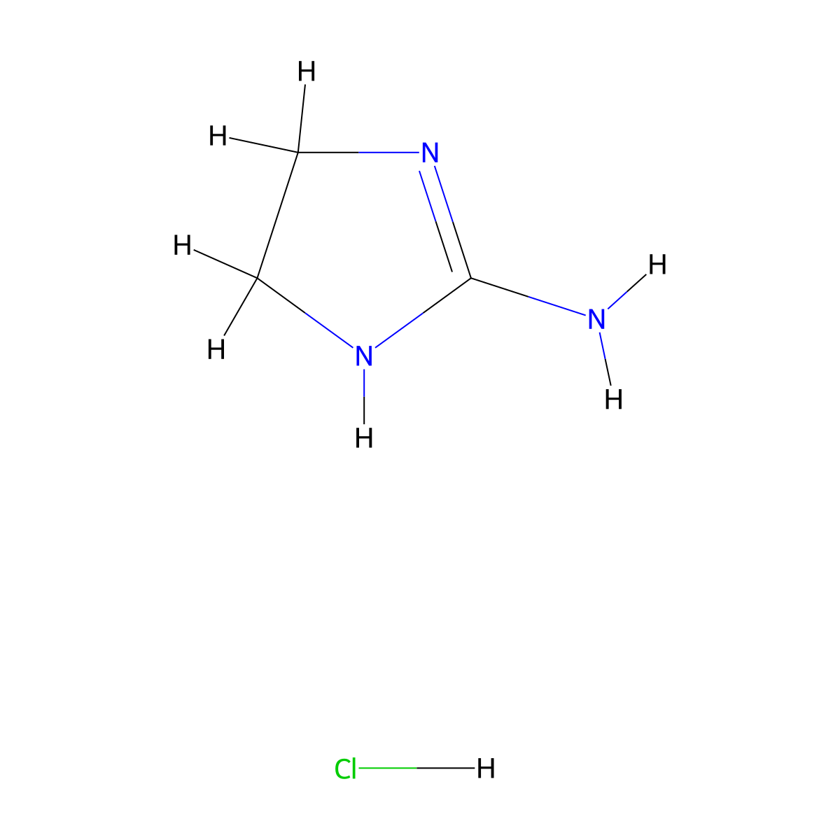 2-Aminoimidazoline hydrochloride molecular structure, CAS 26893-38-9