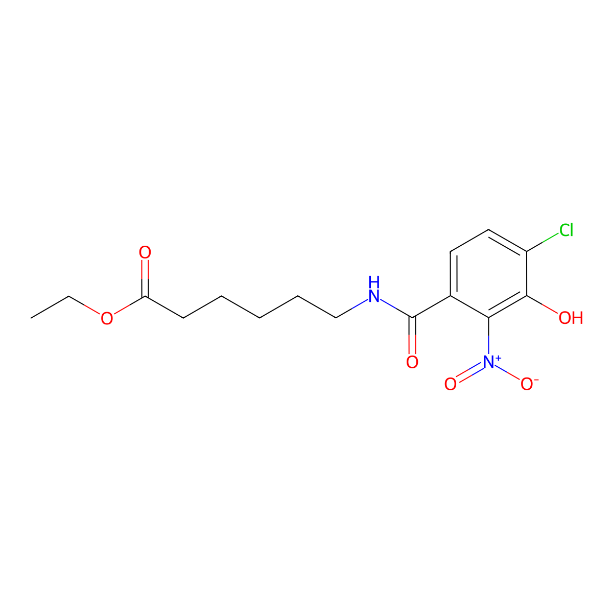 Ethyl 6-({4-chloro-3-hydroxy-2-nitrobenzoyl}amino)hexanoate molecular structure, CAS 26899-60-5